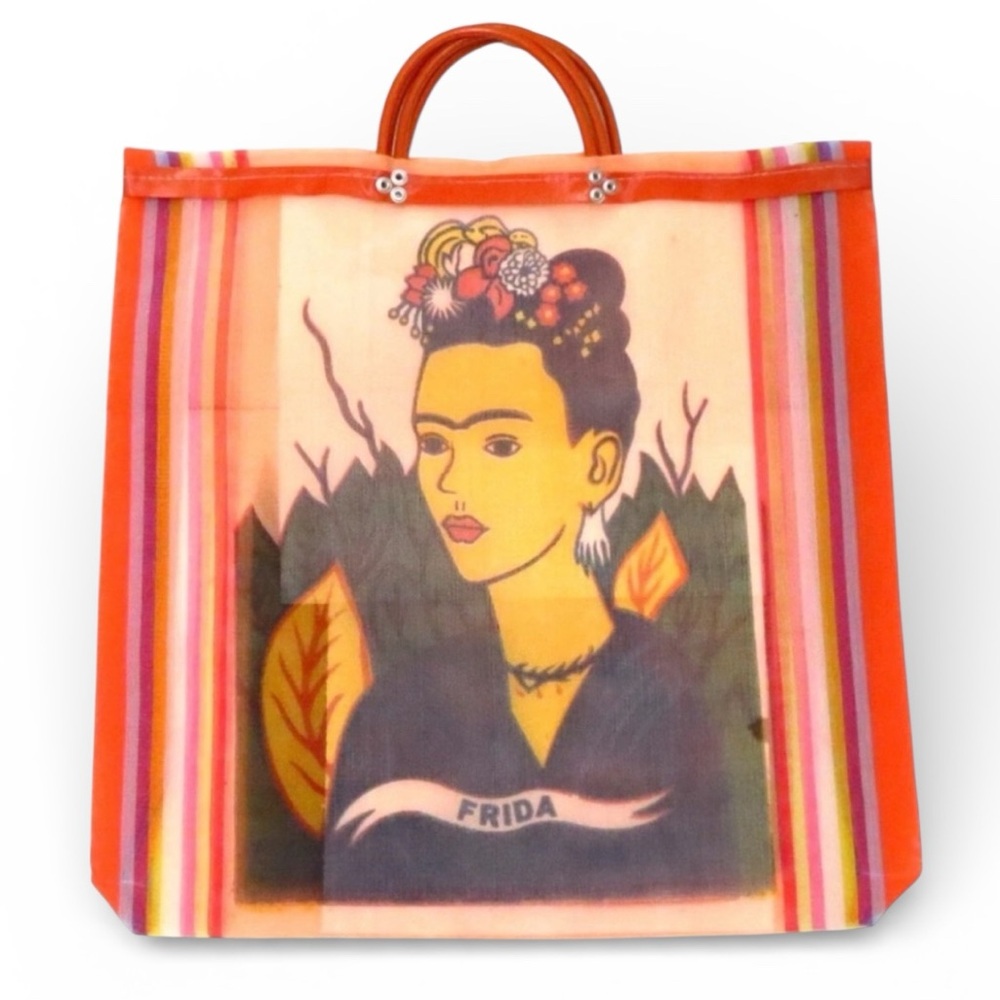 Artistic Frida Kahlo Orange Tote Bag